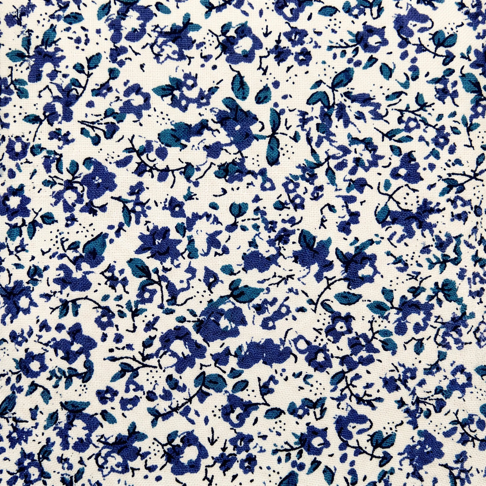 Indigo Ditsy Floral Cotton Slim Necktie | Sailor Australia