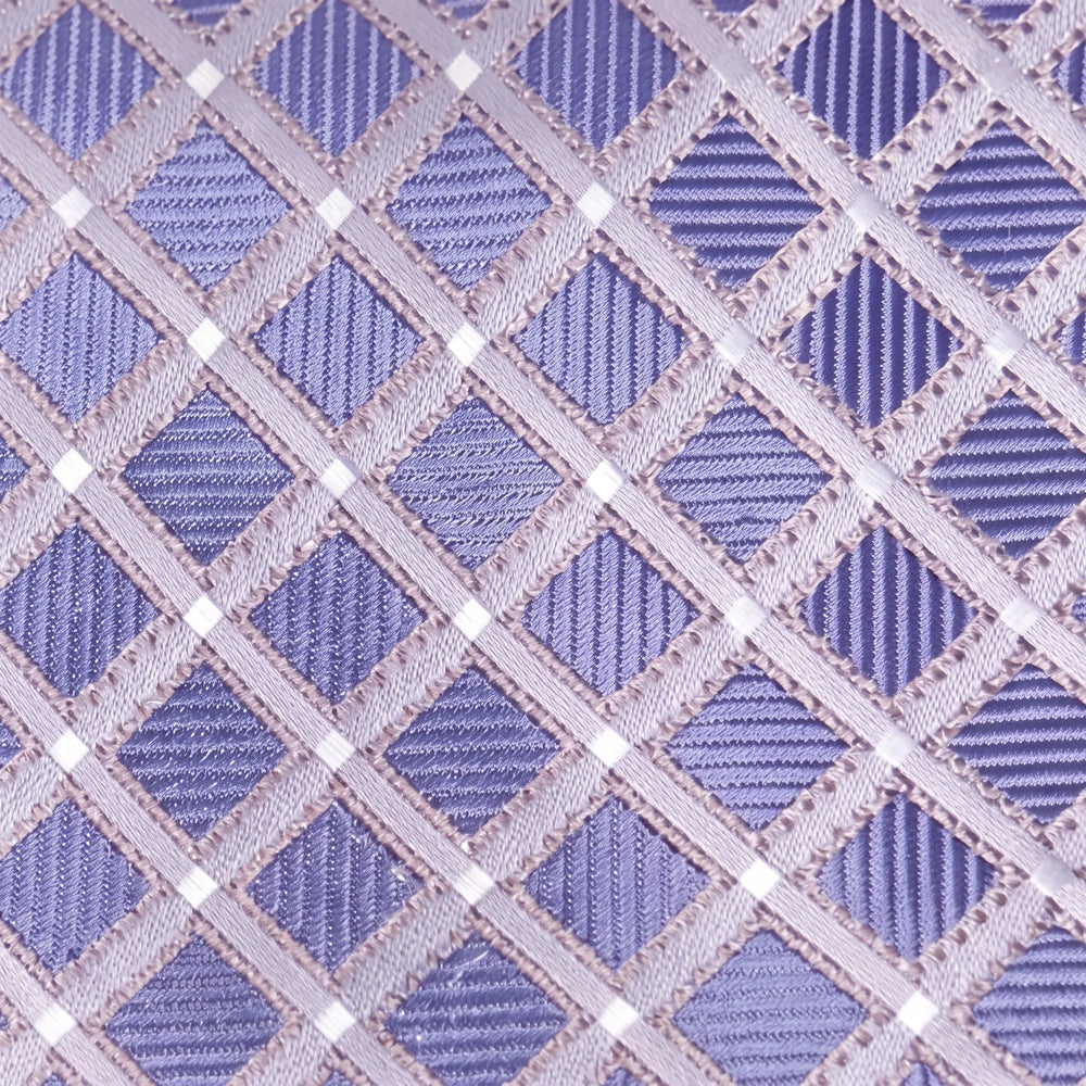 Lavender Windowpane Check Tie Set | Wedding & Formal Accessory Set