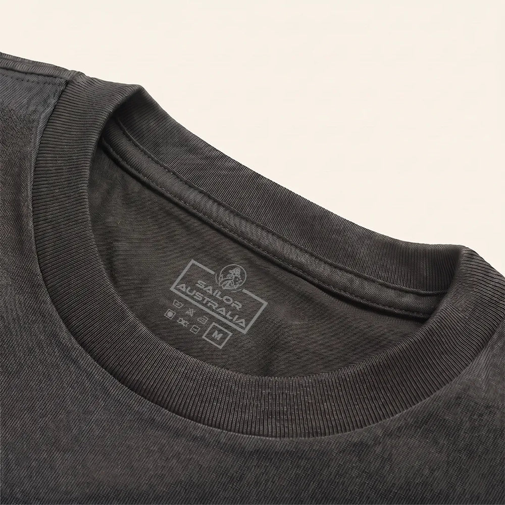 Men's Charcoal Crew Neck T-Shirt | 100% Australian Combed Cotton