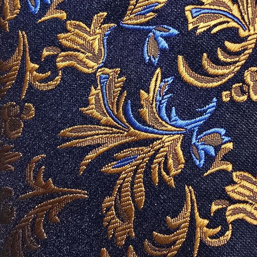 Navy & Gold Baroque Necktie | Sailor Australia