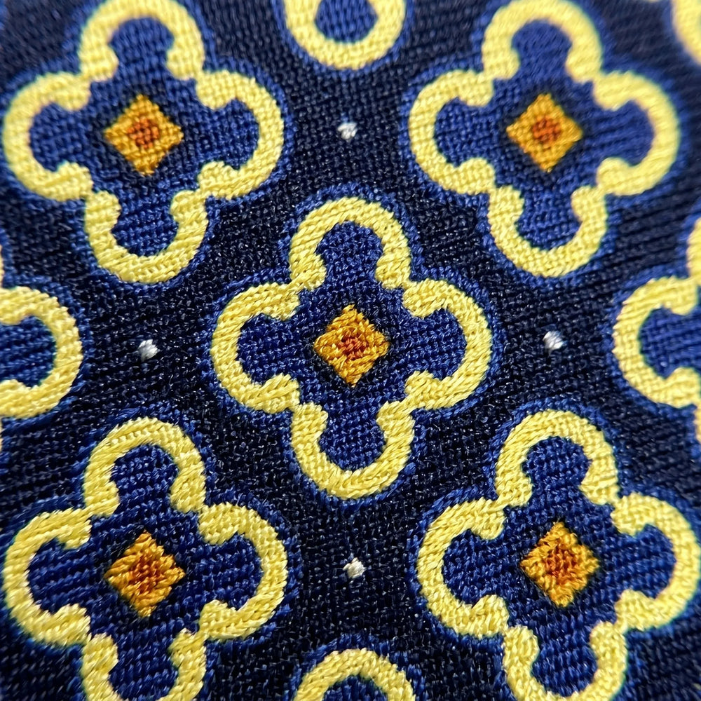 Navy Quatrefoil Floral Necktie | Sailor Australia