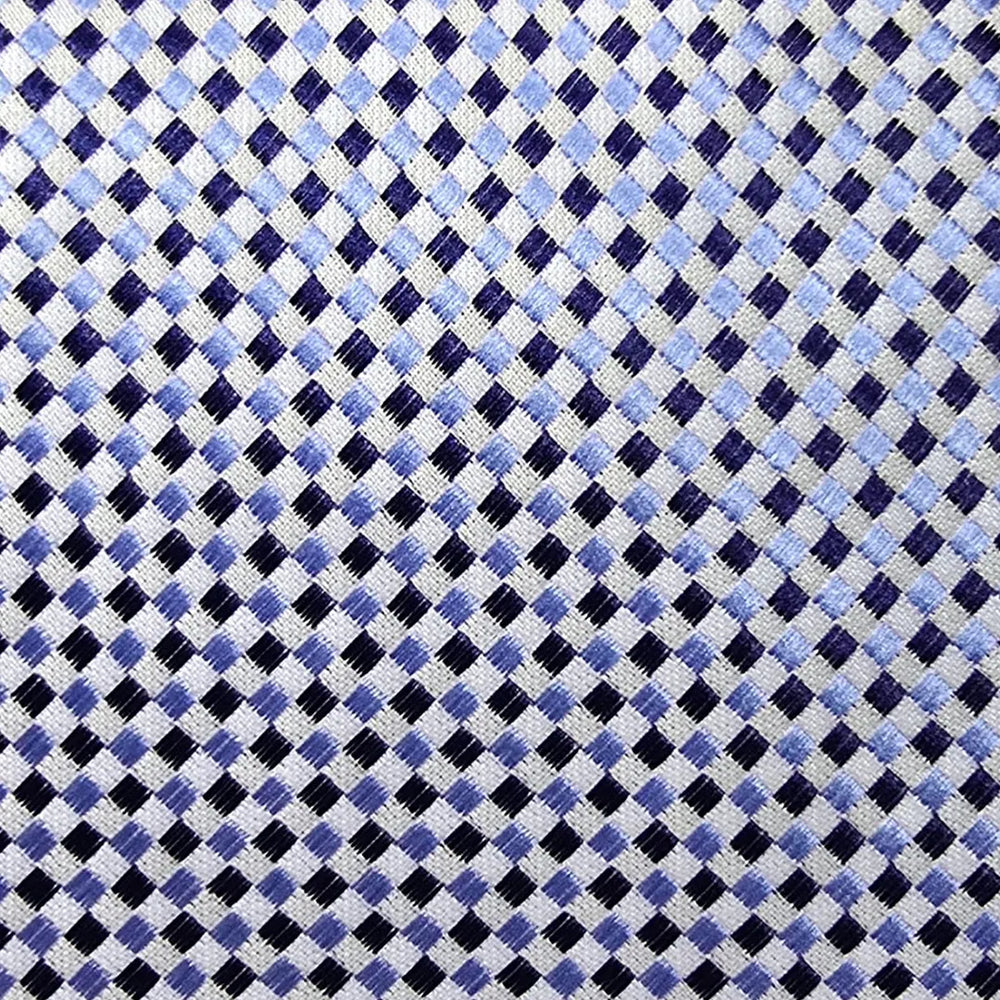 Light Blue & Navy Micro-Check Tie Set | Wedding & Formal Accessory Set