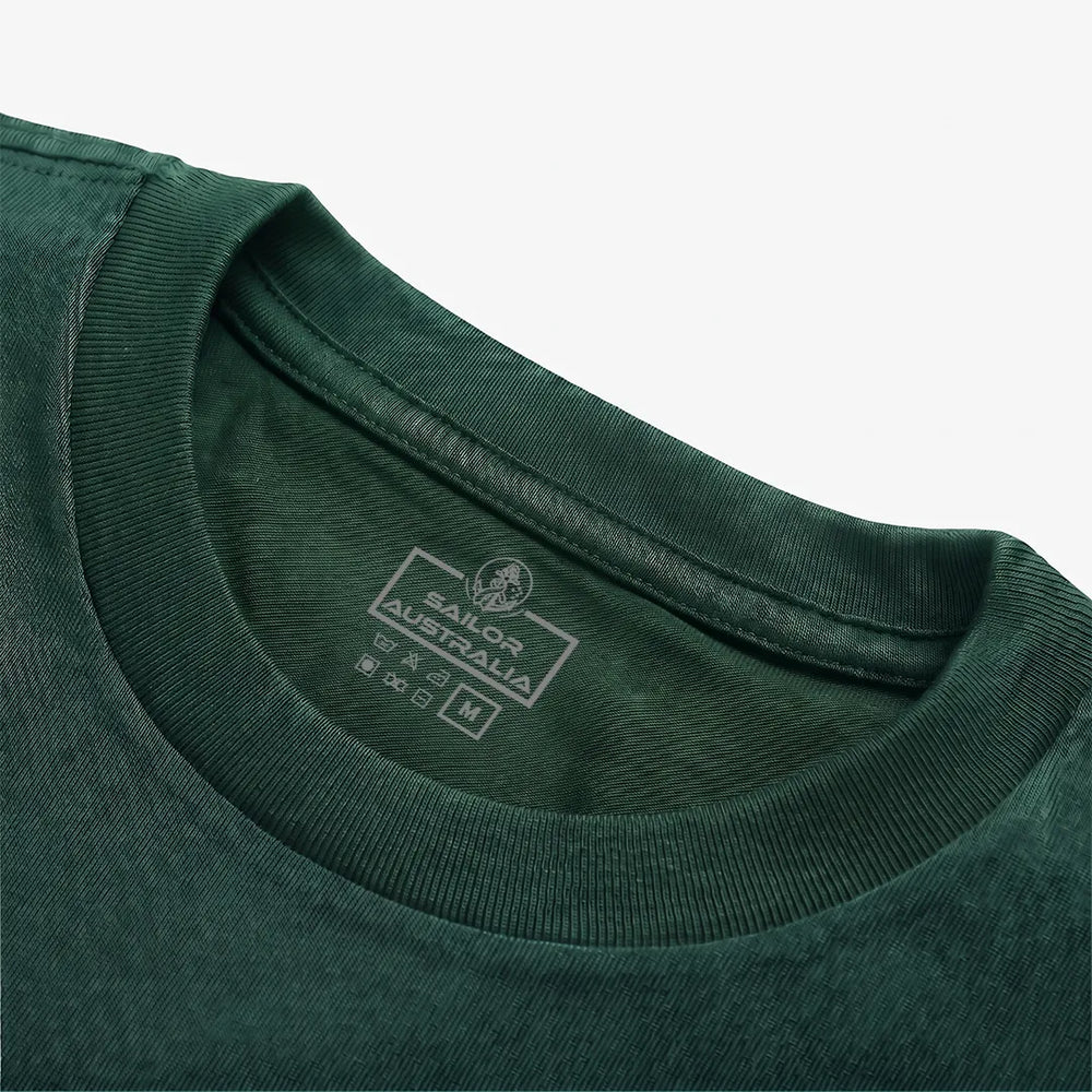 Men's Pine Green Crew Neck T-Shirt | Premium Cotton