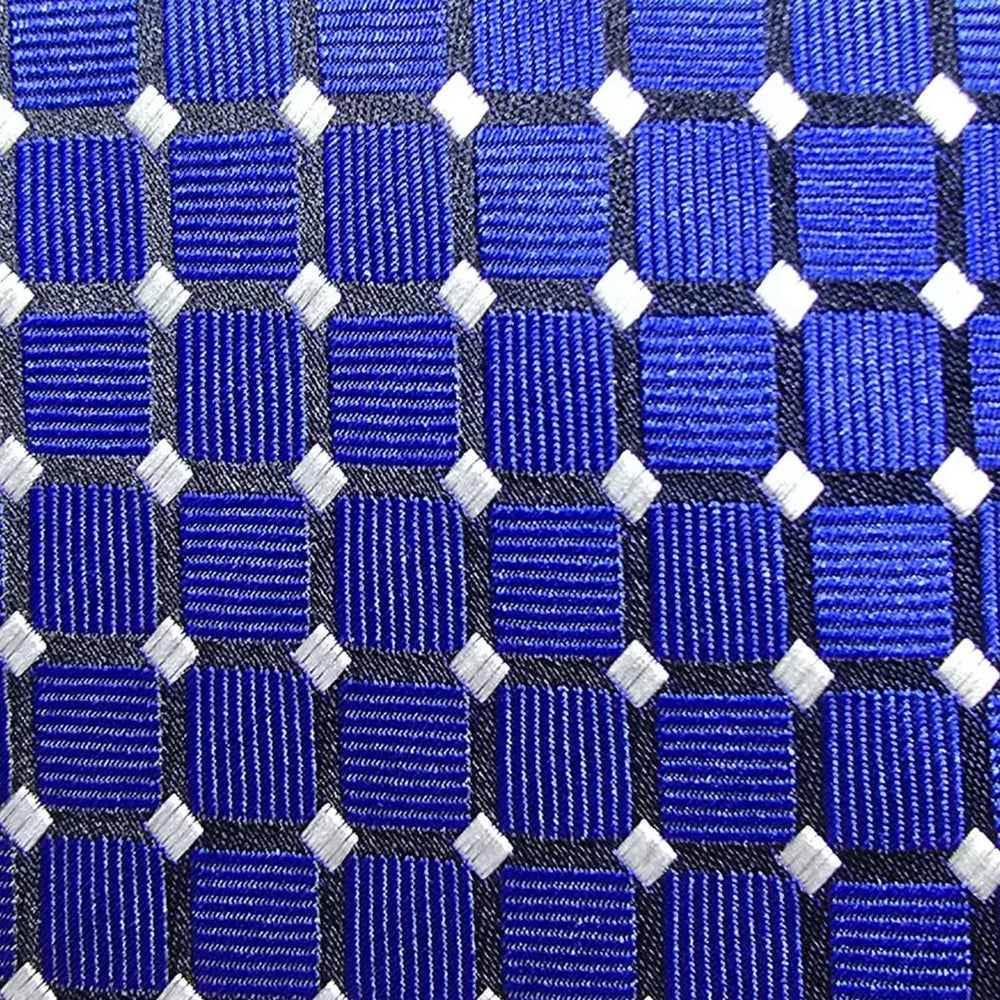 Royal Blue Geometric Tie Set | Wedding & Formal Accessory Set