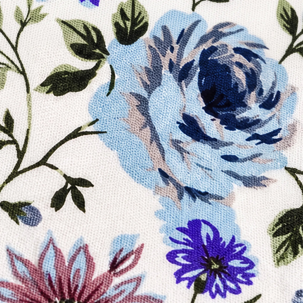 Blue Rose Floral Cotton Slim Necktie | Sailor Australia
