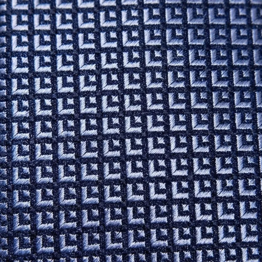 Navy Silk Micro Geometric Necktie | Sailor Australia
