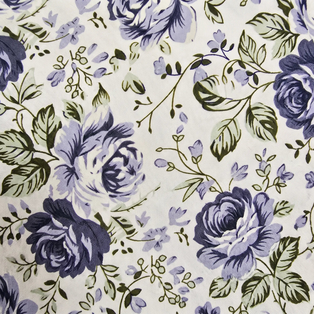 Slate Blue Rose Floral Cotton Necktie | Sailor Australia