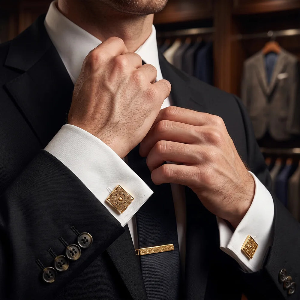 Cufflink & Tie Clip Set - 42