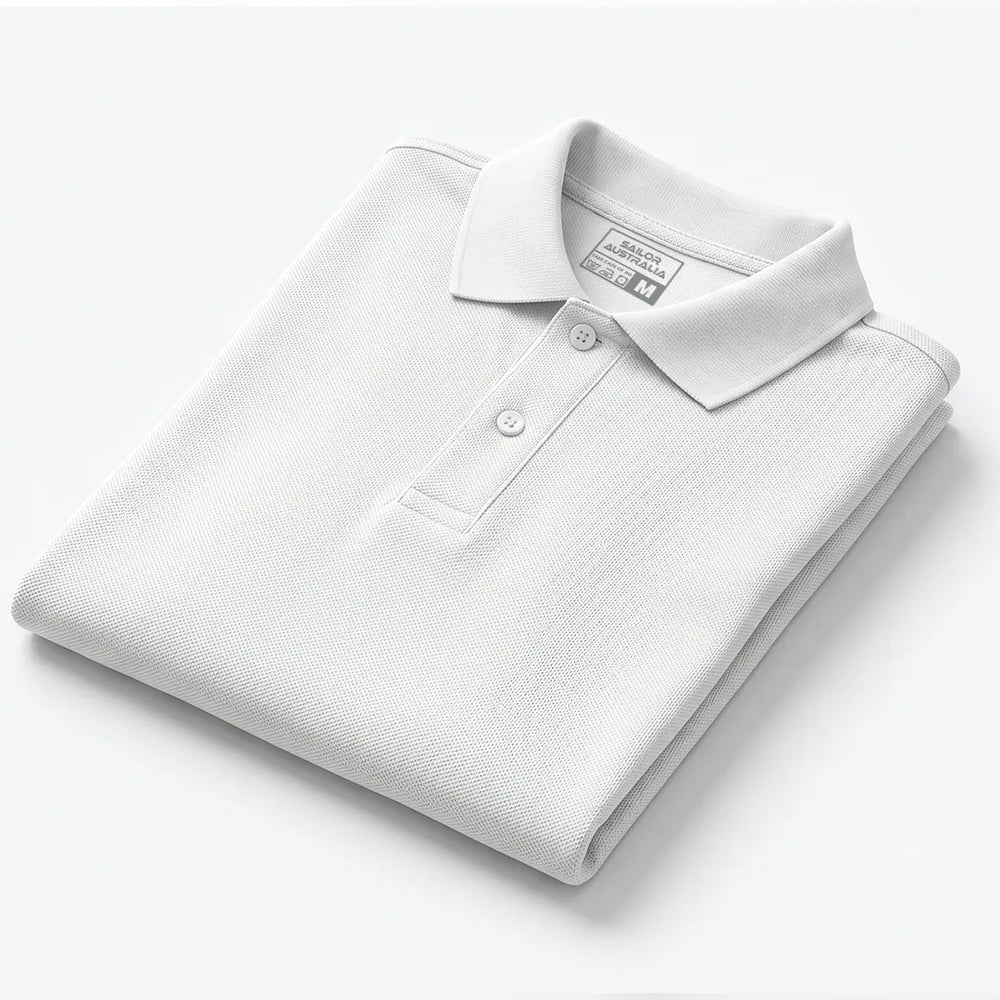 Men's White Polo Shirt | 220 GSM Cotton Blend