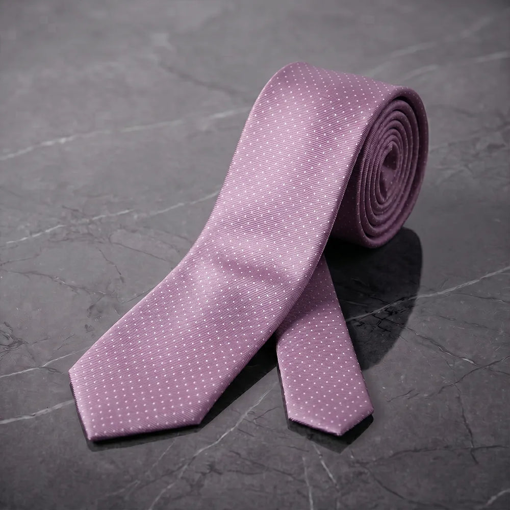Lilac Silk Pin Dot Necktie | Sailor Australia
