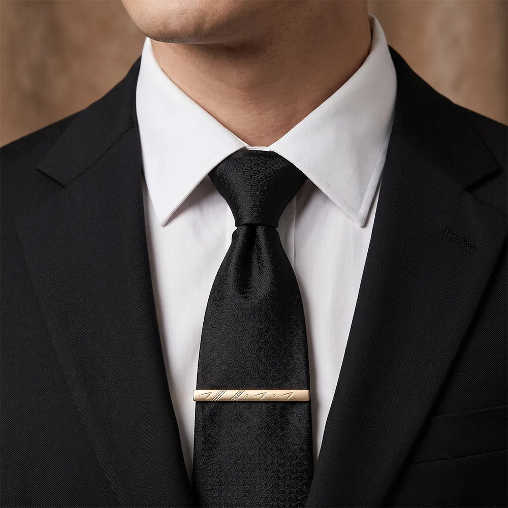 Men's Gold Engraved Chevron Tie Clip | Sailor Australia