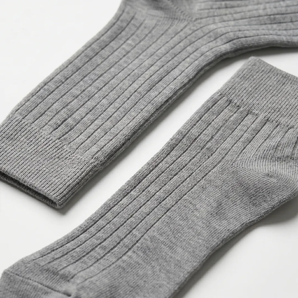 Men's Light Grey Ribbed Socks | Formal & Daily Wear