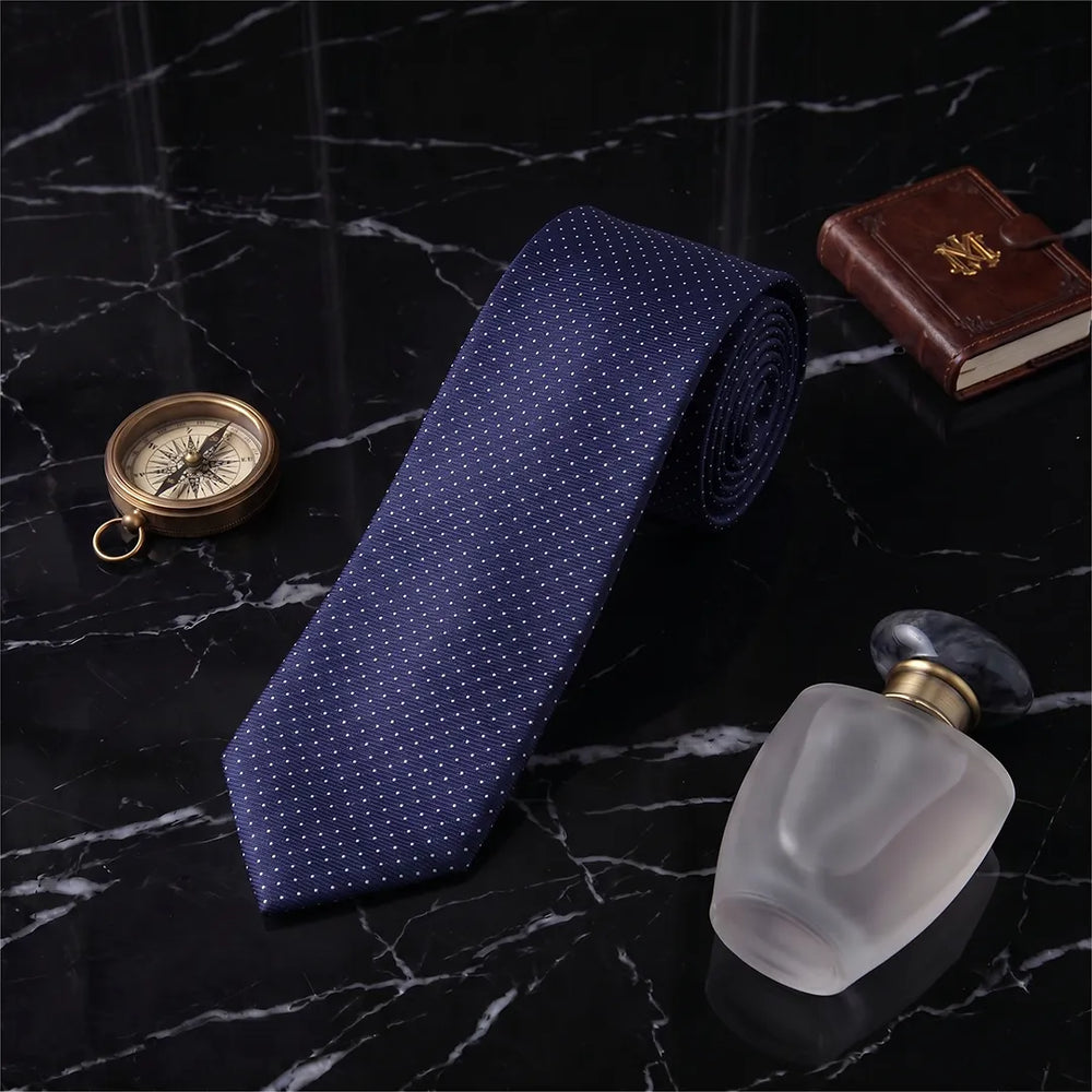 Navy Silk Pin Dot Necktie | Sailor Australia