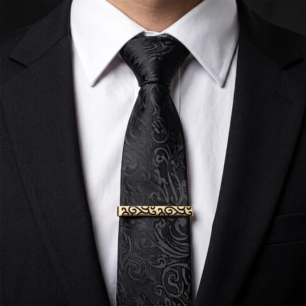 Men's Gold and Black Scroll Tie Clip | Sailor Australia