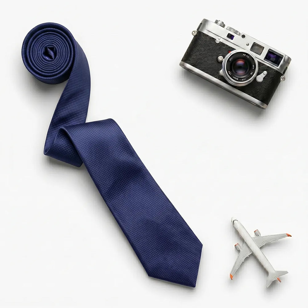 Navy Micro Grid Necktie | Sailor Australia