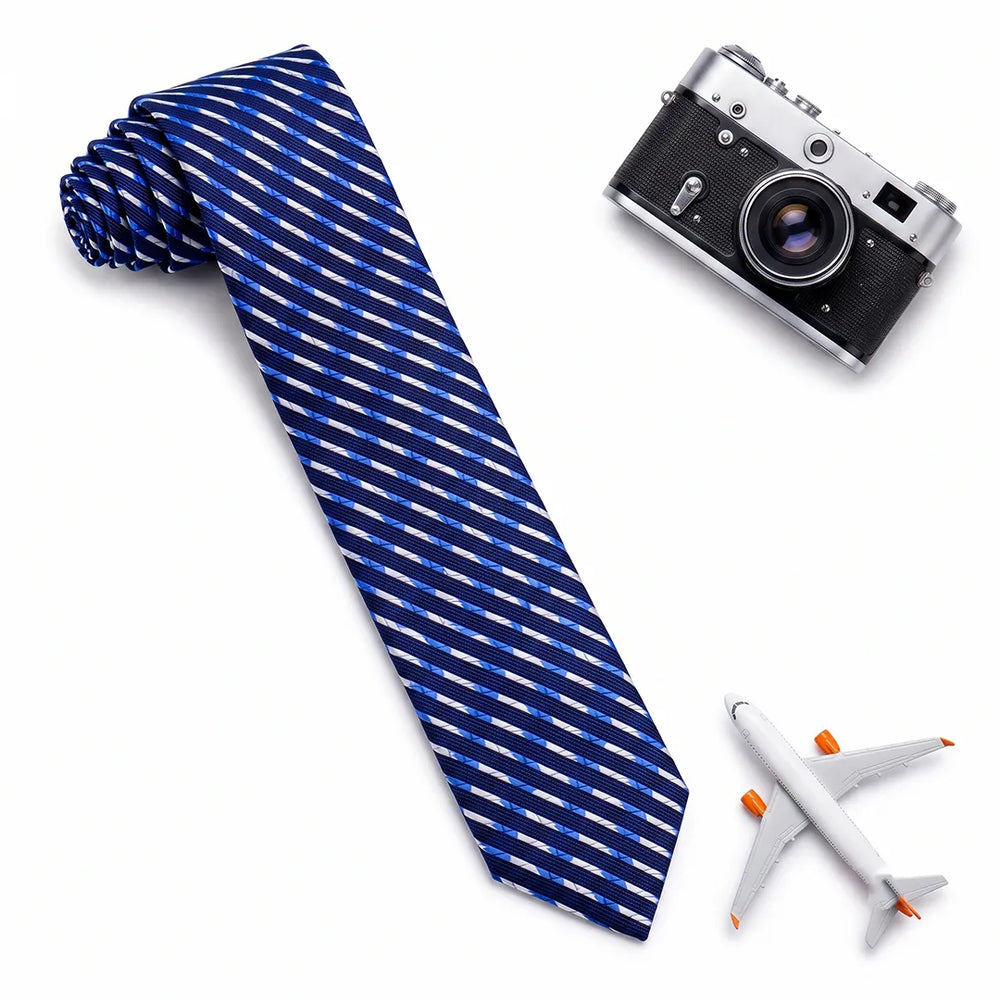 Navy & Cobalt Segmented Stripe Necktie | Sailor Australia
