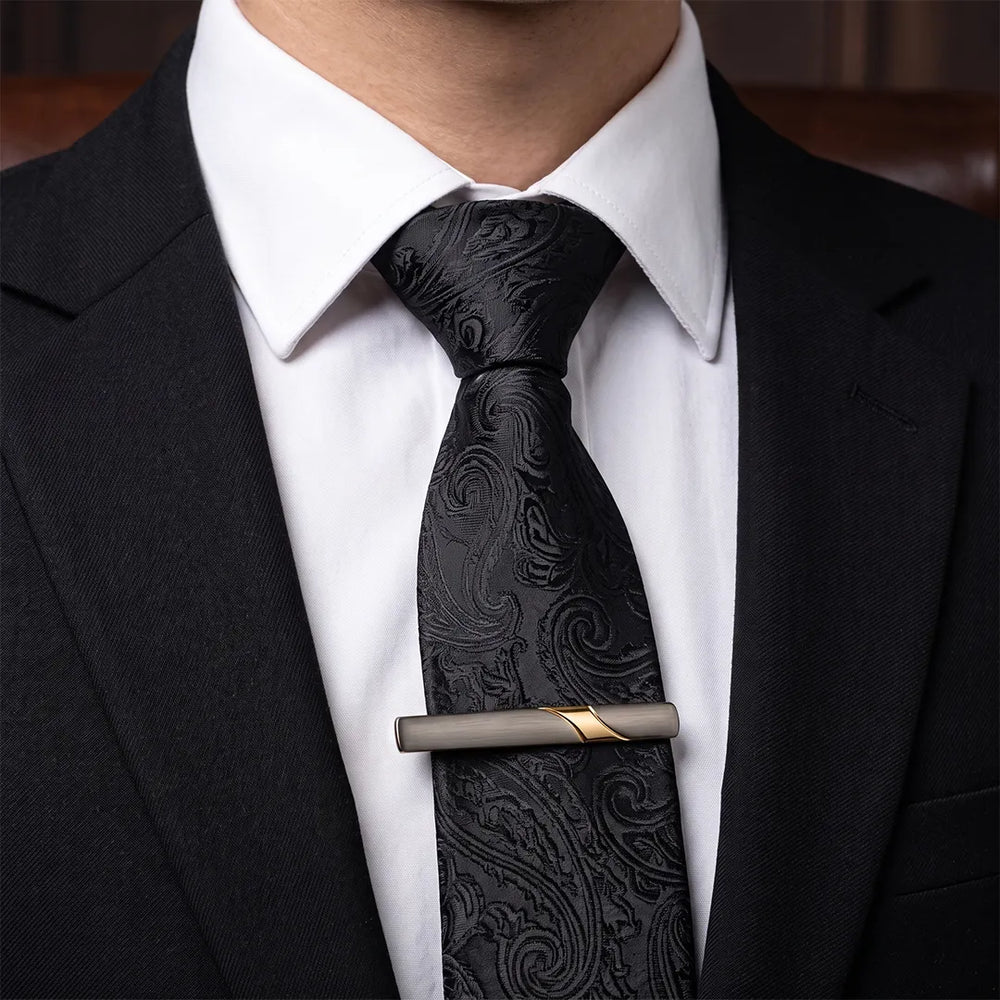 Men's Two-Tone Gunmetal and Gold Curved Tie Clip | Sailor Australia