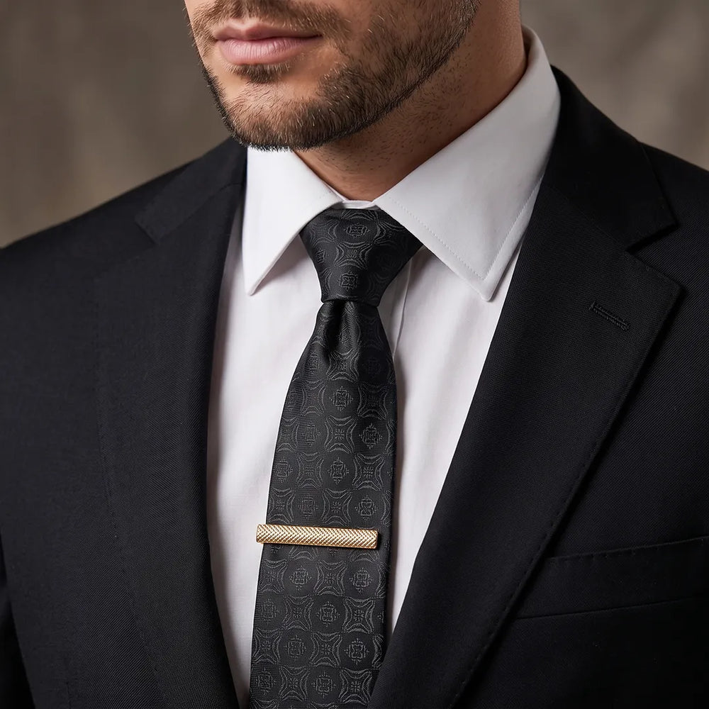 Men's Gold Textured Cufflinks and Tie Clip Set with Gift Box | Sailor Australia