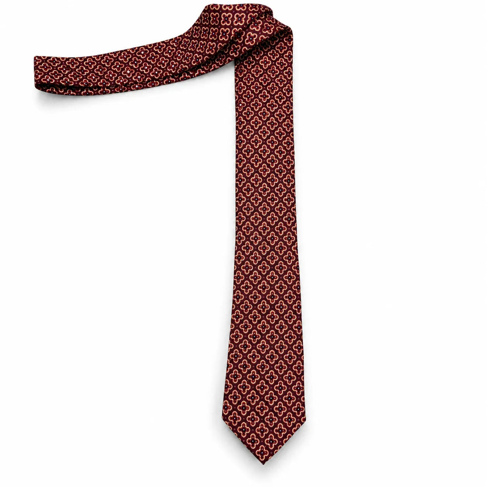 Burgundy Quatrefoil Necktie | Sailor Australia