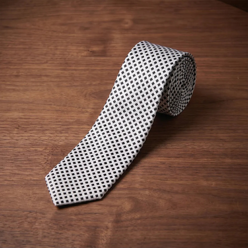 Black & White Micro Check Necktie | Sailor Australia