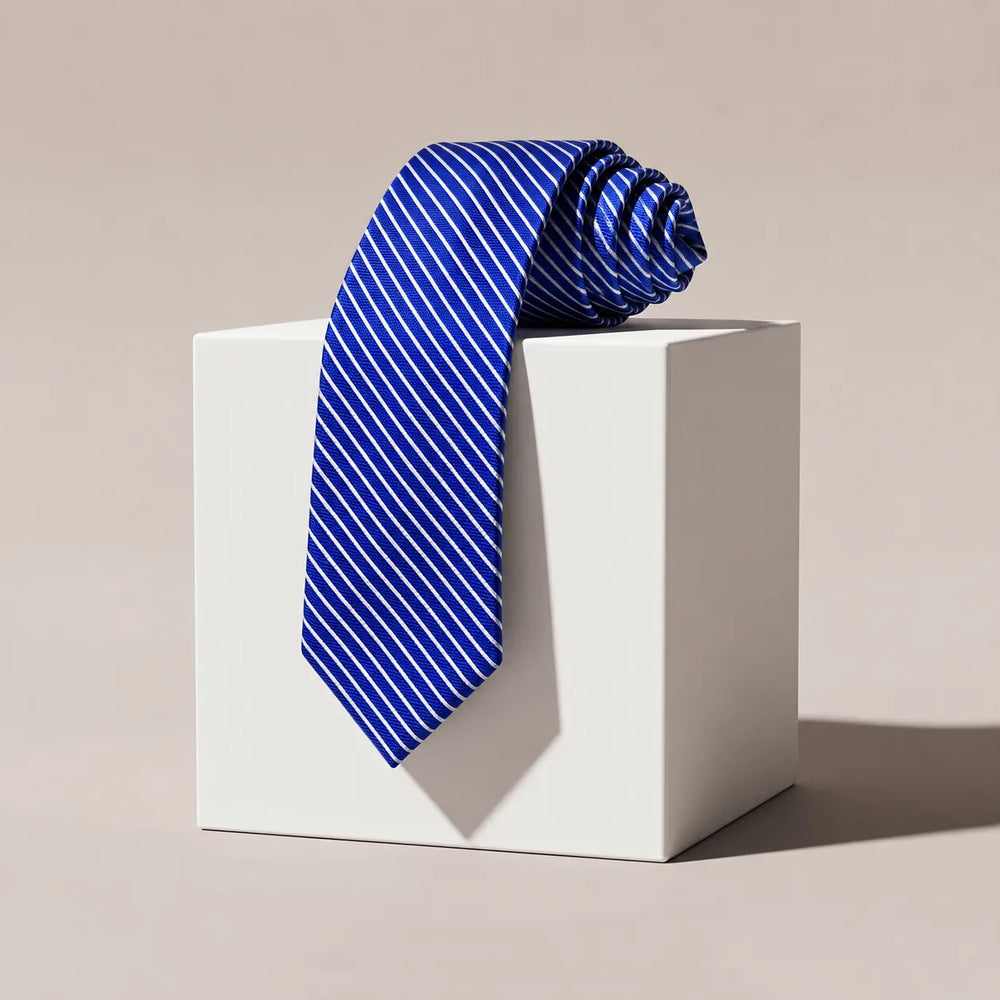 Royal Blue Striped Necktie | Sailor Australia