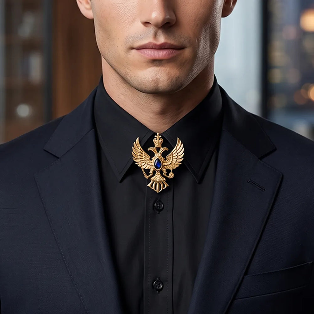 Gold Crest Eagle Collar Pin | Formal & Wedding Accessory
