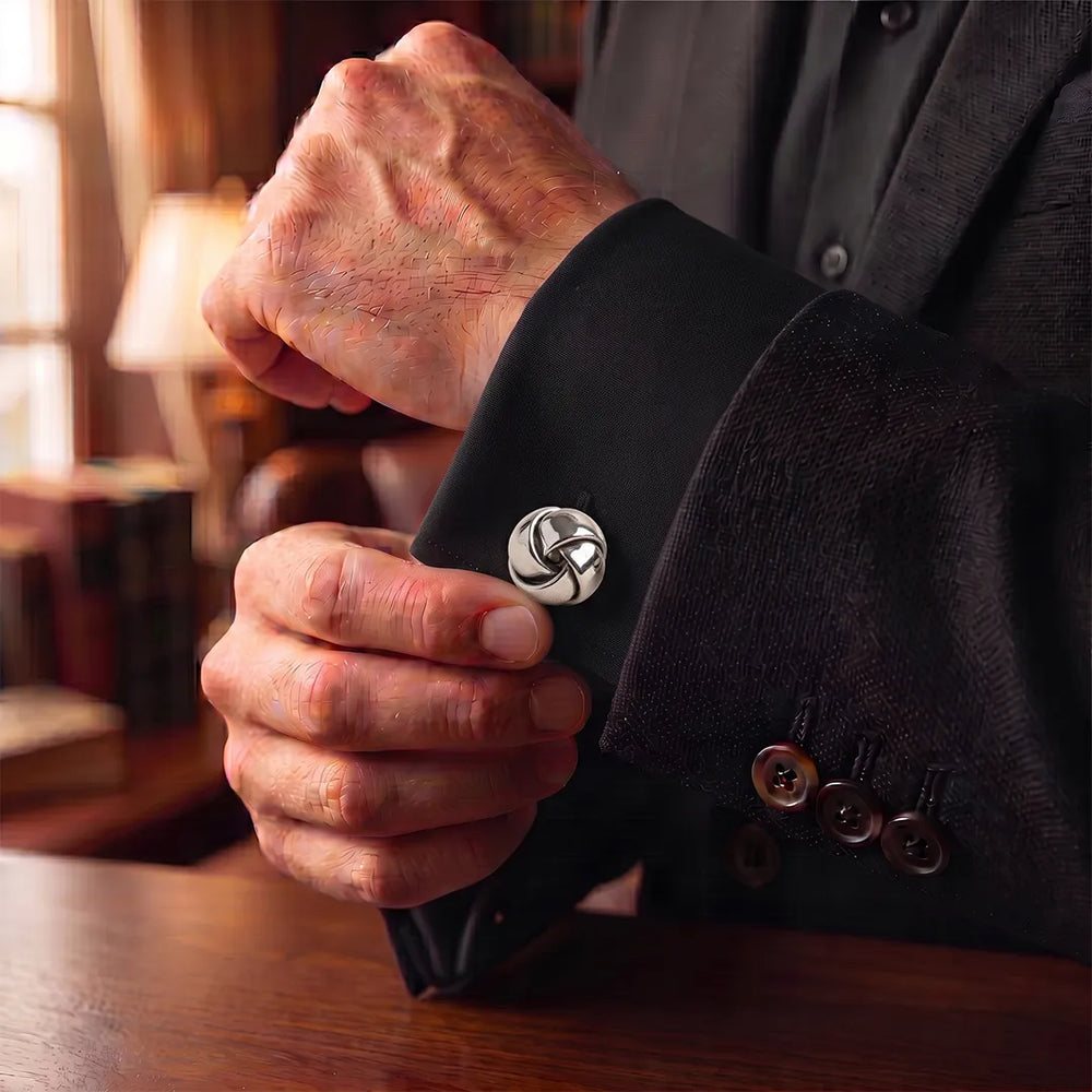 Silver Classic Woven Knot Cufflinks | Sailor Australia