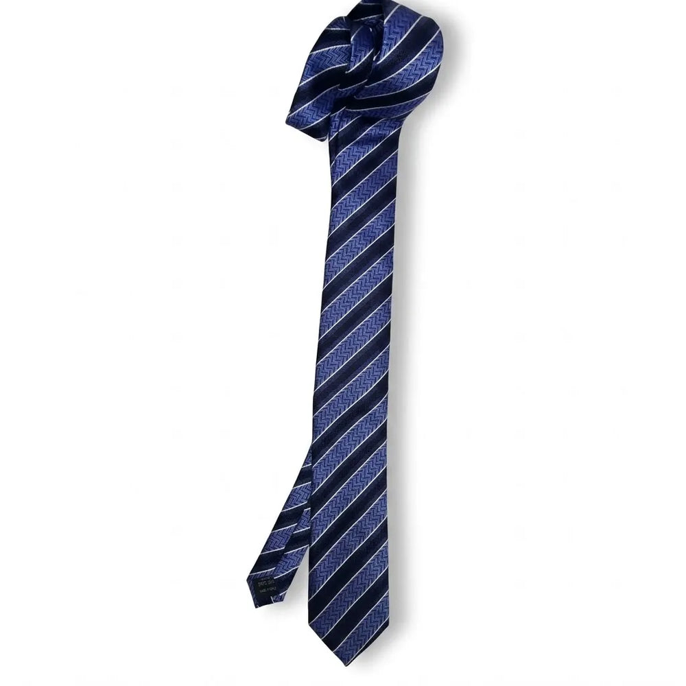 Navy Herringbone Stripe Necktie | Sailor Australia