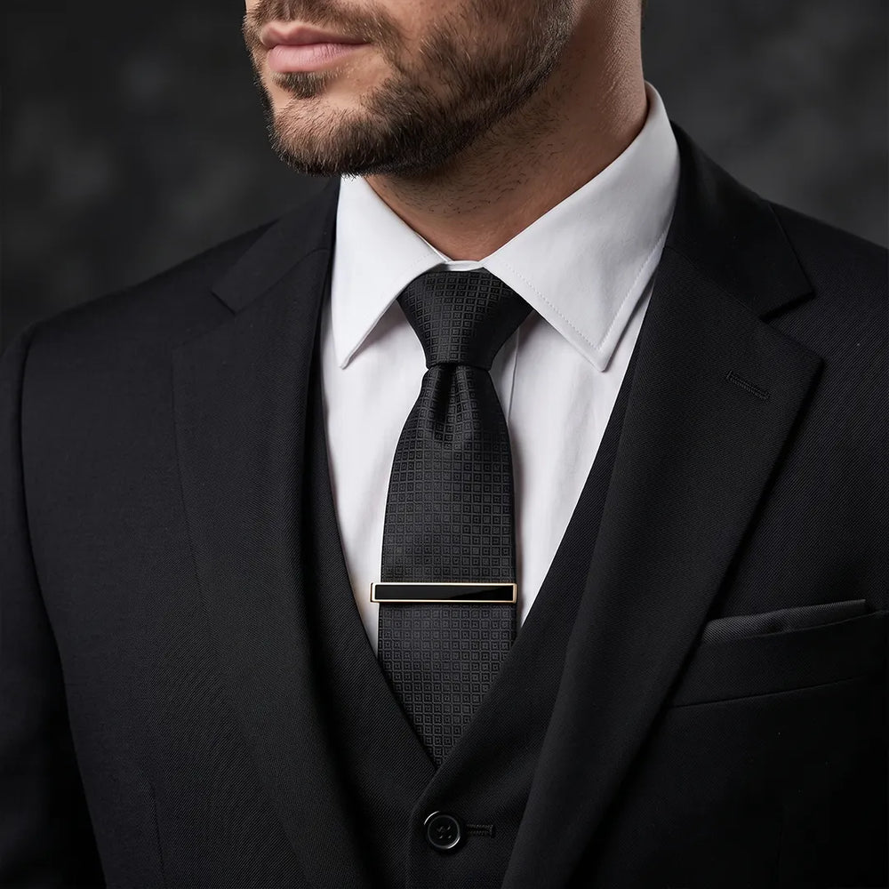 Men's Gold and Black Enamel Tie Clip | Sailor Australia