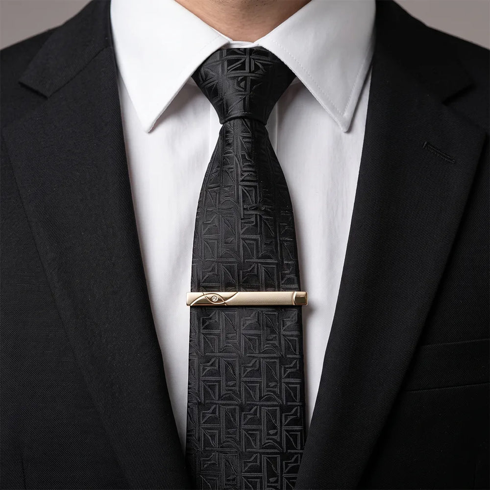 Men's Gold Curved Crystal Tie Clip | Sailor Australia