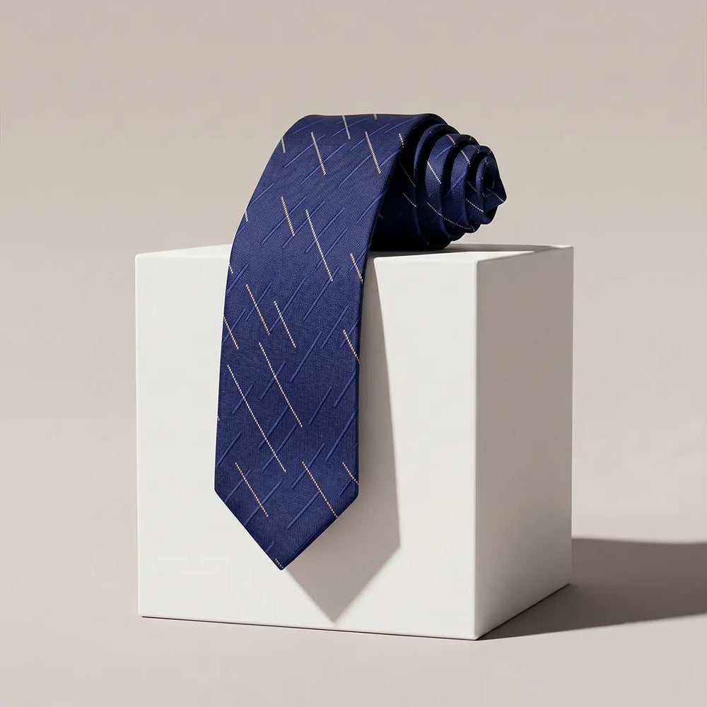 Navy Geometric Crosshatch Necktie | Sailor Australia