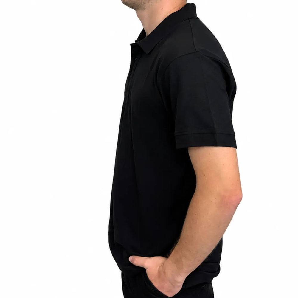 Men's Black Polo Shirt | 220 GSM Cotton Spandex