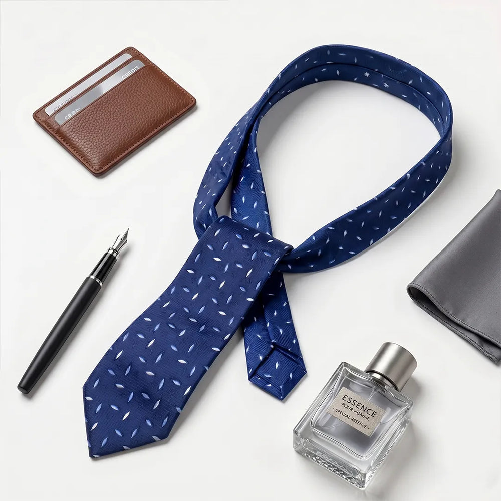 Navy Geometric Petal Necktie | Sailor Australia