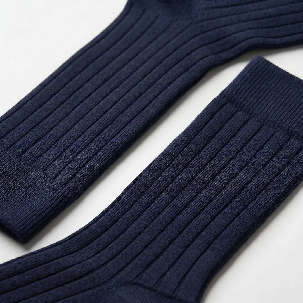 Men's Navy Ribbed Socks | Formal & Daily Wear