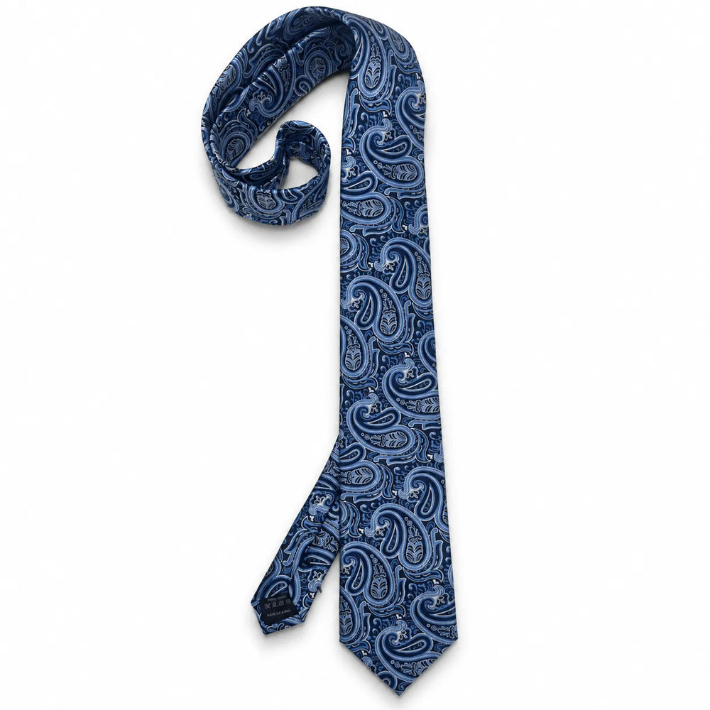 Navy Silk Jacquard Paisley Necktie | Sailor Australia