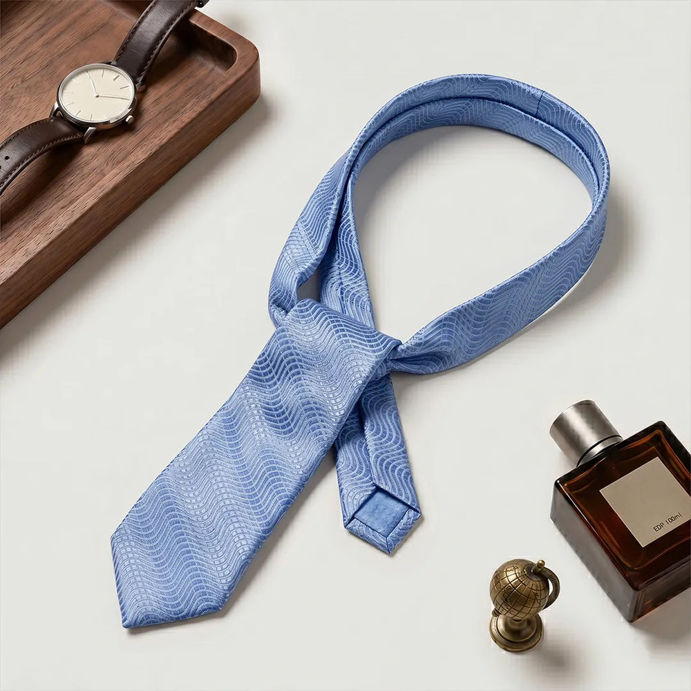 Light Blue Ripple Wave Necktie | Sailor Australia