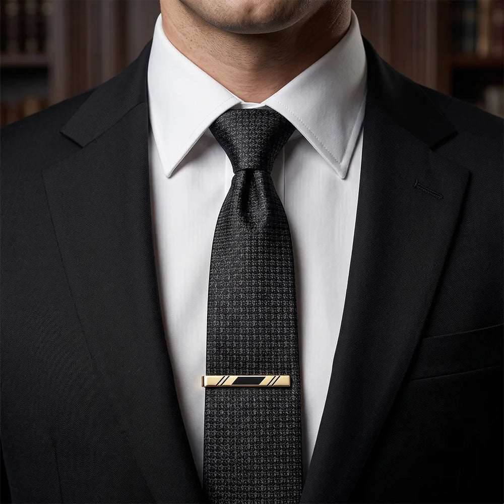 Men's Gold and Black Striped Tie Clip | Sailor Australia