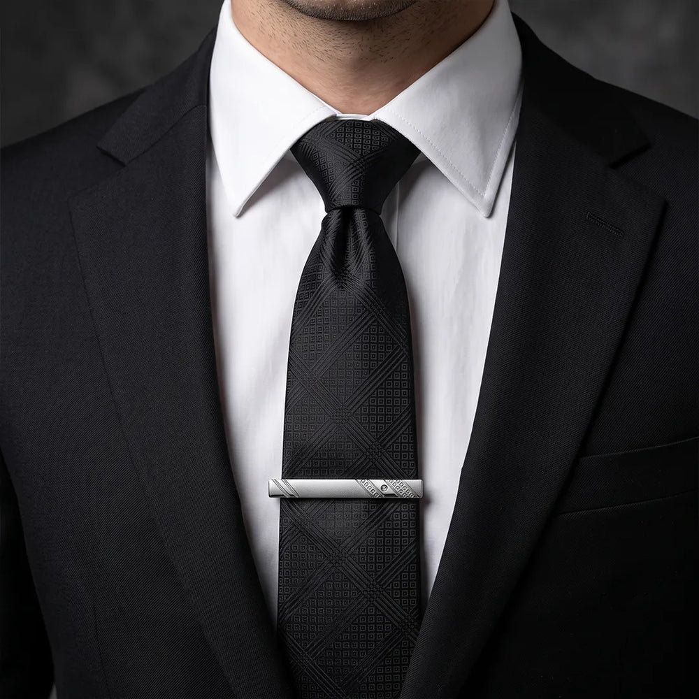 Men's Silver Crystal Accent Tie Clip | Sailor Australia