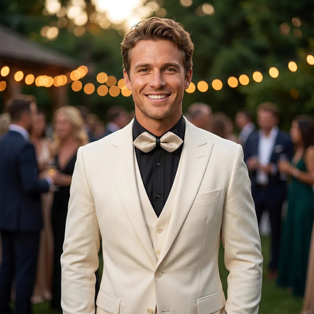 Champagne Diamond Bow Tie | Wedding & Formal