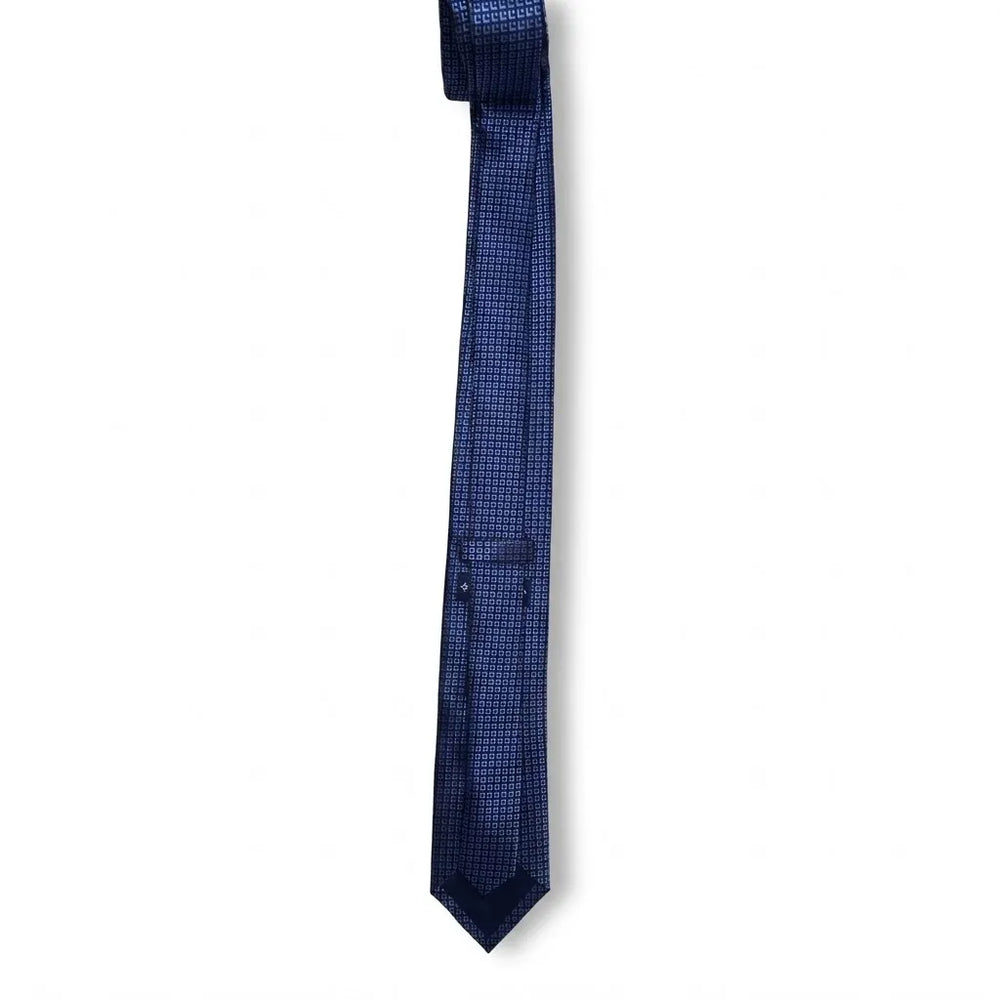 Navy Silk Micro Geometric Necktie | Sailor Australia