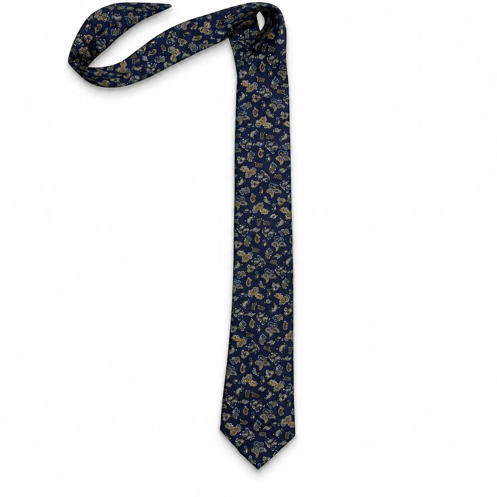 Navy Paisley Floral Necktie | Sailor Australia