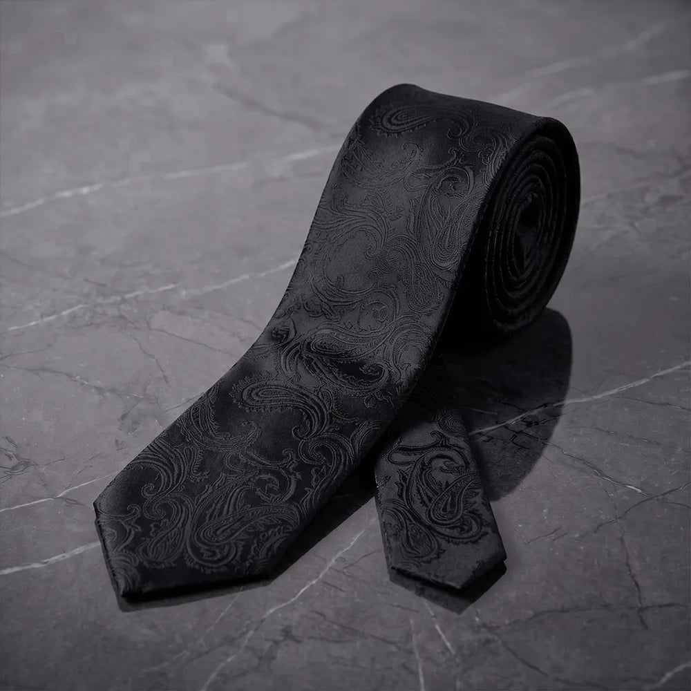 Black Tonal Paisley Necktie | Sailor Australia
