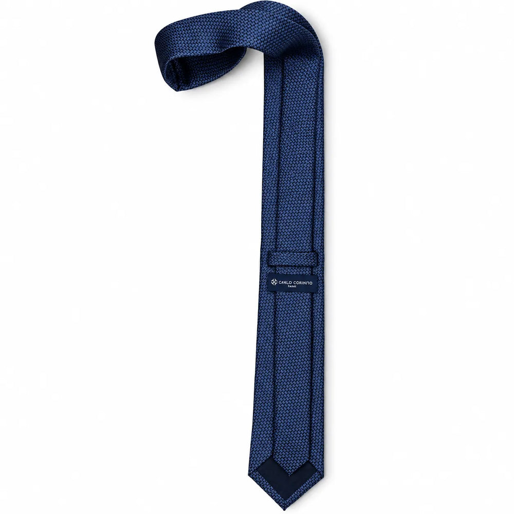 Navy Silk Textured Weave Necktie | Sailor Australia