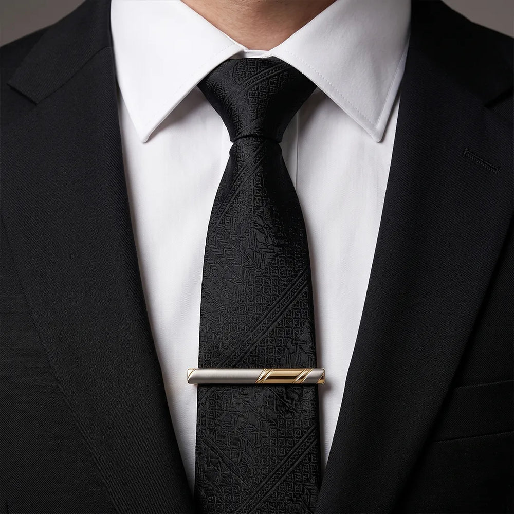 Men's Two-Tone Silver and Gold Diagonal Band Tie Clip | Sailor Australia