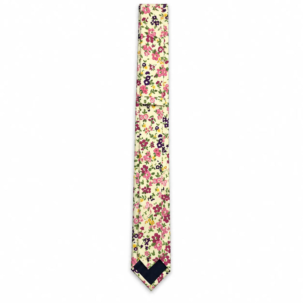 Berry Pink & Plum Ditsy Floral Cotton Slim Necktie | Sailor Australia