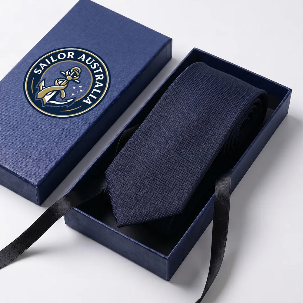 Navy Wool Skinny Tie | Formal & Casual Necktie