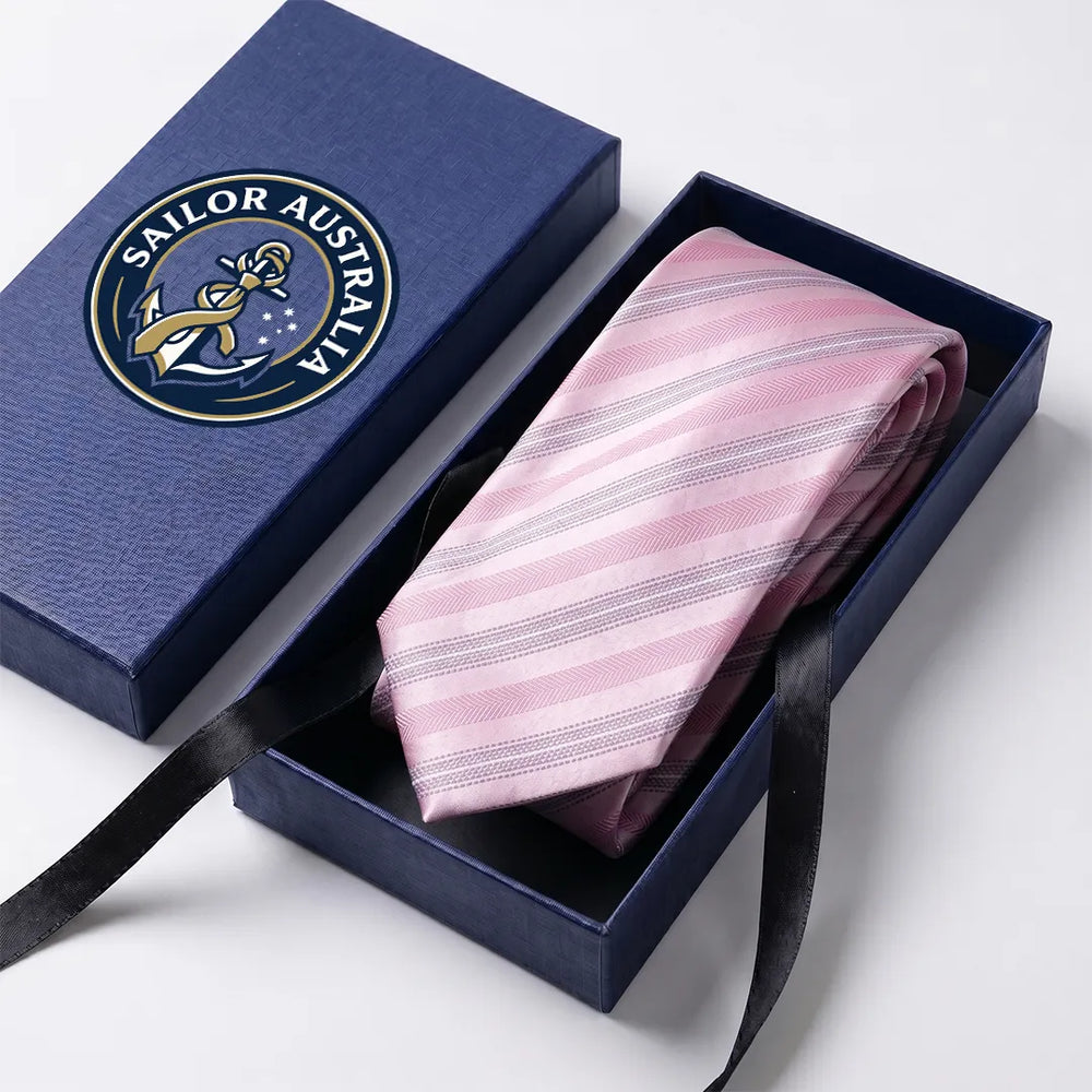 Pink & Grey Stripe Skinny Tie | Polyester Wedding & Formal Necktie