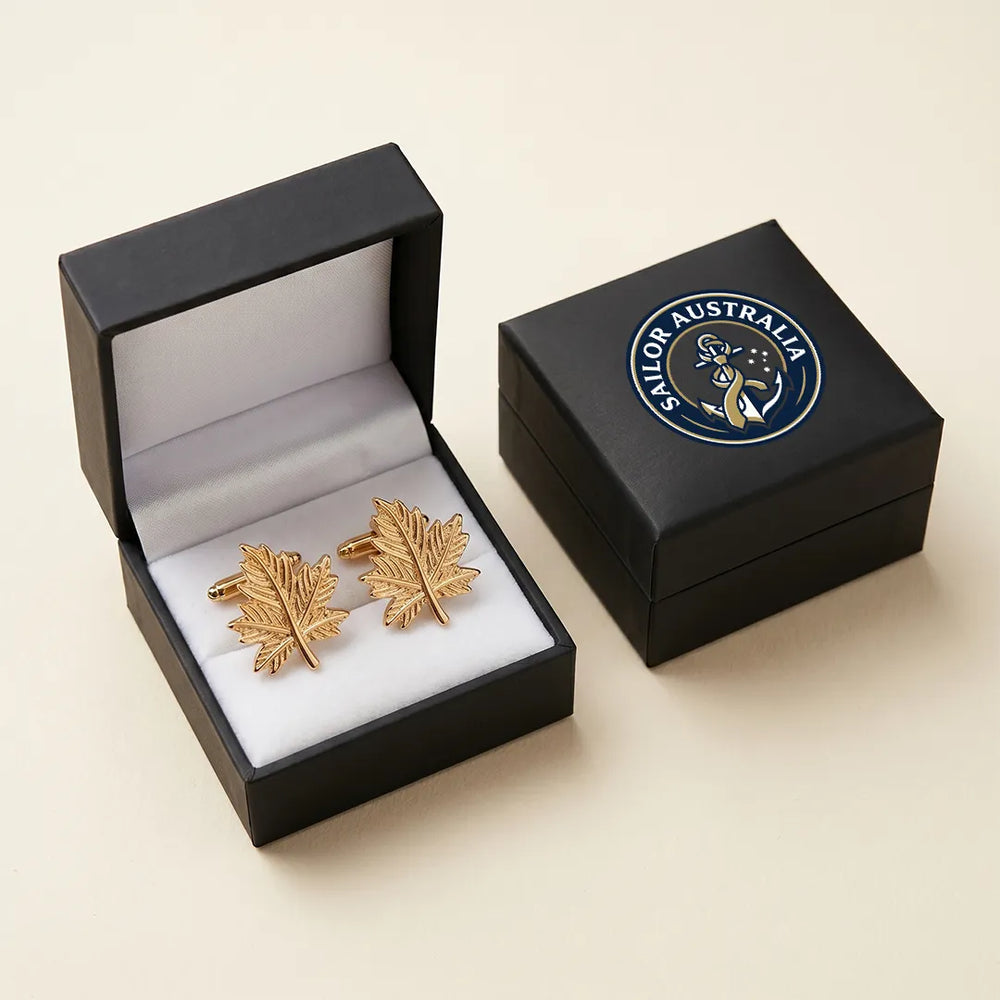 Gold Maple Leaf Cufflinks | Wedding & Formal Accessory