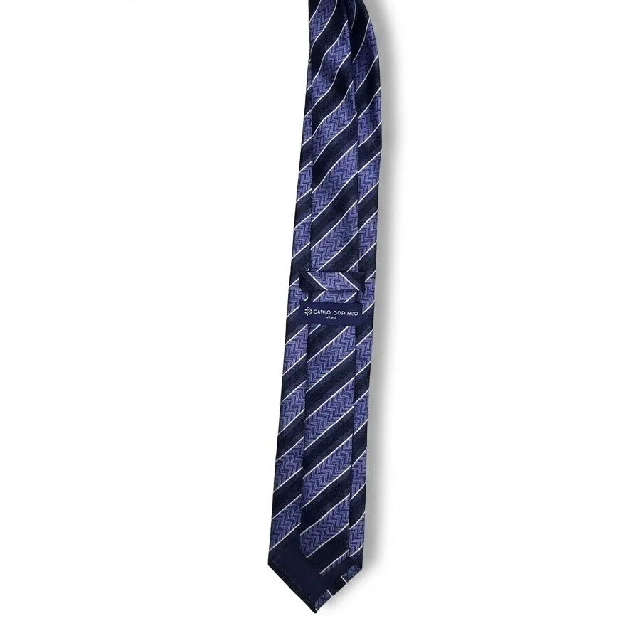 Navy Herringbone Stripe Necktie | Sailor Australia