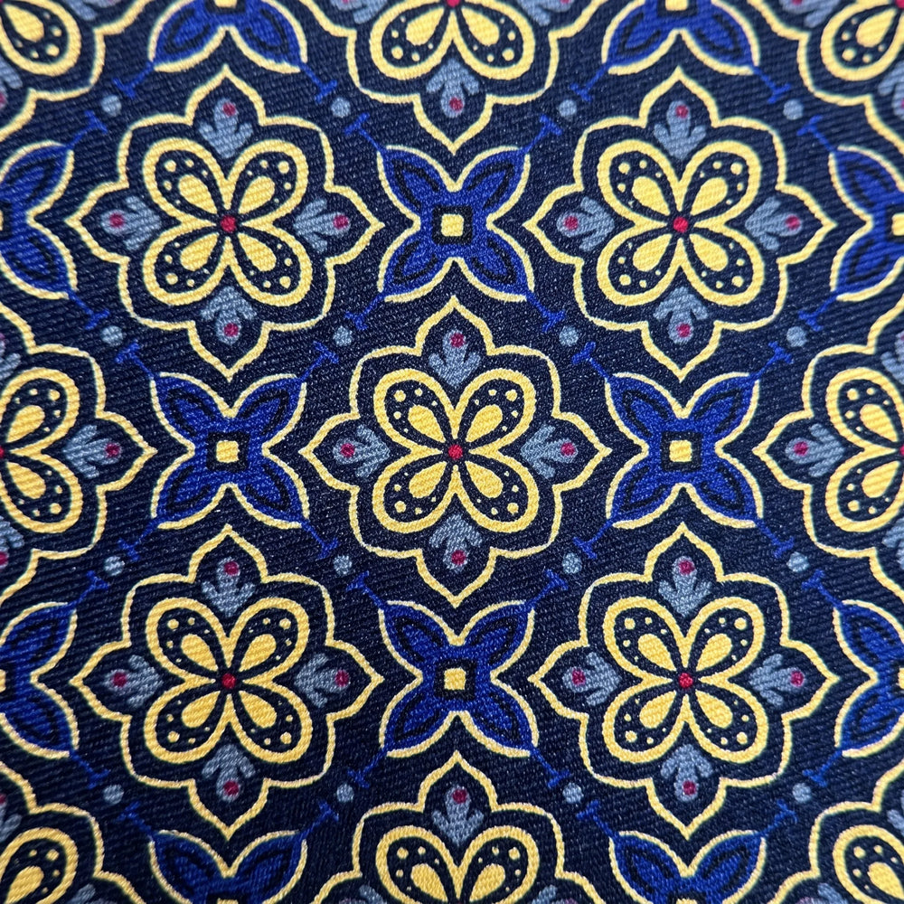 Navy Floral Medallion Necktie | Sailor Australia